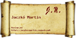 Jaczkó Martin névjegykártya