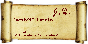 Jaczkó Martin névjegykártya