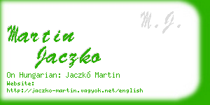 martin jaczko business card